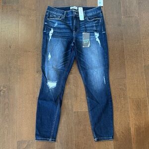 Studio Dark Blue Distressed Skinny Jeans